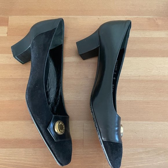 Vintage Bruno Magli Women's Black Leather and Suede Pumps Size 8 - Picture 5 of 8
